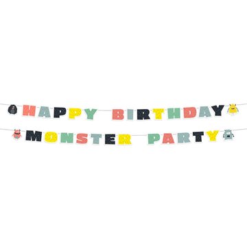 Guirlande Monster Happy Birthday 1,5m festartikler